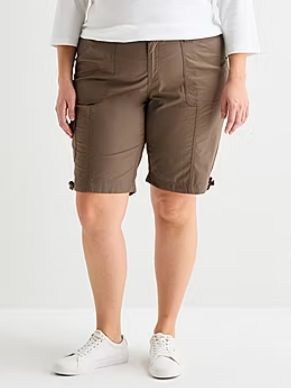 St Johns Bay 11.5" Women's  Bermuda Shorts - Taupe/Brown NWT Size 18W
